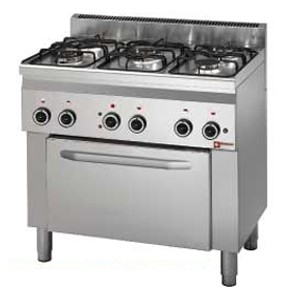 gas range with electric convection oven