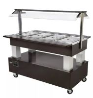 Buffet salad'bar traversant mixte - 4 bacs GN 1/1