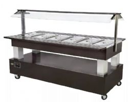 Buffet salad’bar traversant mixte – 6 bacs GN 1/1