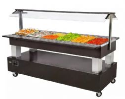 Buffet salad’bar traversant réfrigéré – 6 bacs GN 1/1