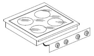 CUISINIÈRE EN CÉRAMIQUE 4 ZONES