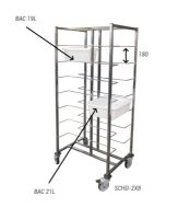 Échelles pour bacs 2x8 étages