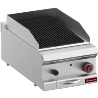 Grill pierre de lave, module 1/2, grille en fonte